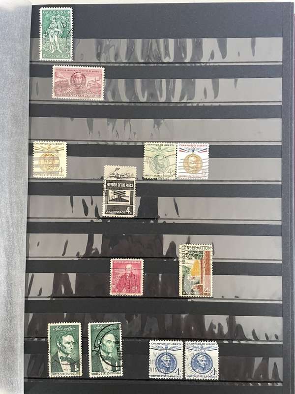USA - 1954-1959 good selection of used and mint stamps (6 photos)